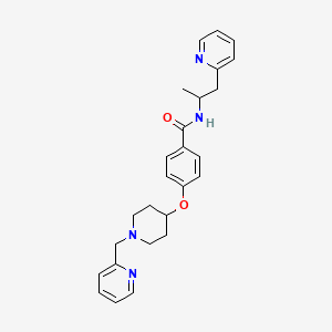 molecular formula C26H30N4O2 B5122046 N-[1-methyl-2-(2-pyridinyl)ethyl]-4-{[1-(2-pyridinylmethyl)-4-piperidinyl]oxy}benzamide 
