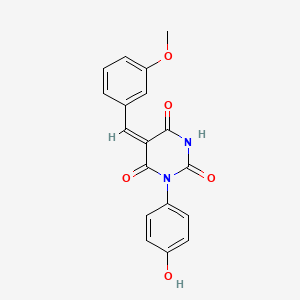 molecular formula C18H14N2O5 B5122061 1-(4-hydroxyphenyl)-5-(3-methoxybenzylidene)-2,4,6(1H,3H,5H)-pyrimidinetrione 