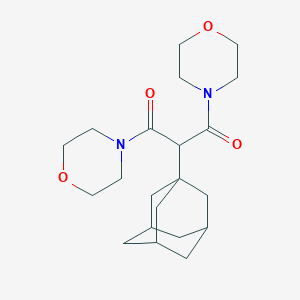 molecular formula C21H32N2O4 B512207 2-(1-Adamantyl)-1,3-dimorpholin-4-ylpropane-1,3-dione CAS No. 201349-80-6
