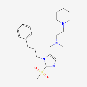 molecular formula C22H34N4O2S B5122081 N-methyl-N-{[2-(methylsulfonyl)-1-(3-phenylpropyl)-1H-imidazol-5-yl]methyl}-2-(1-piperidinyl)ethanamine 
