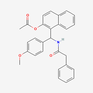 molecular formula C28H25NO4 B5122082 1-{(4-methoxyphenyl)[(phenylacetyl)amino]methyl}-2-naphthyl acetate 