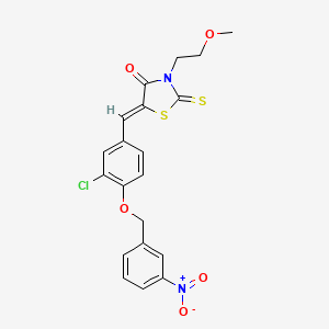 molecular formula C20H17ClN2O5S2 B5122102 5-{3-chloro-4-[(3-nitrobenzyl)oxy]benzylidene}-3-(2-methoxyethyl)-2-thioxo-1,3-thiazolidin-4-one 