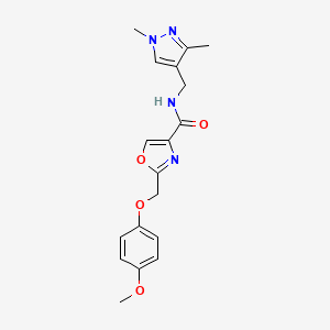 molecular formula C18H20N4O4 B5122138 N-[(1,3-dimethyl-1H-pyrazol-4-yl)methyl]-2-[(4-methoxyphenoxy)methyl]-1,3-oxazole-4-carboxamide 