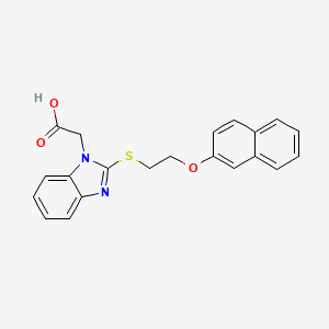 molecular formula C21H18N2O3S B5122140 (2-{[2-(2-naphthyloxy)ethyl]thio}-1H-benzimidazol-1-yl)acetic acid 