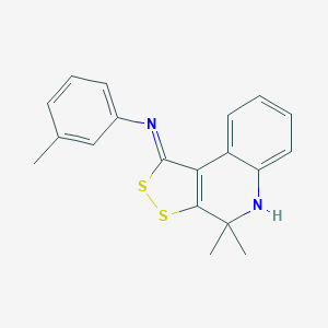 molecular formula C19H18N2S2 B512218 4,4-dimethyl-N-(3-methylphenyl)-5H-dithiolo[3,4-c]quinolin-1-imine CAS No. 342388-09-4