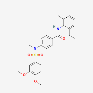 molecular formula C26H30N2O5S B5122184 N-(2,6-diethylphenyl)-4-[[(3,4-dimethoxyphenyl)sulfonyl](methyl)amino]benzamide 