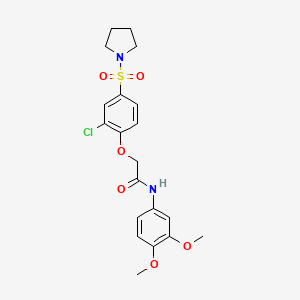 molecular formula C20H23ClN2O6S B5122207 2-[2-chloro-4-(1-pyrrolidinylsulfonyl)phenoxy]-N-(3,4-dimethoxyphenyl)acetamide 