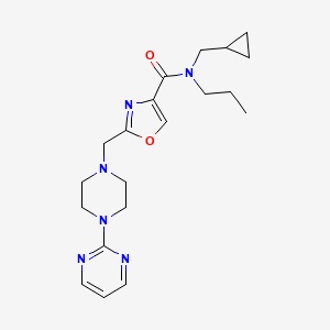 molecular formula C20H28N6O2 B5122256 N-(cyclopropylmethyl)-N-propyl-2-{[4-(2-pyrimidinyl)-1-piperazinyl]methyl}-1,3-oxazole-4-carboxamide 