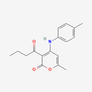molecular formula C17H19NO3 B5122304 3-butyryl-6-methyl-4-[(4-methylphenyl)amino]-2H-pyran-2-one 