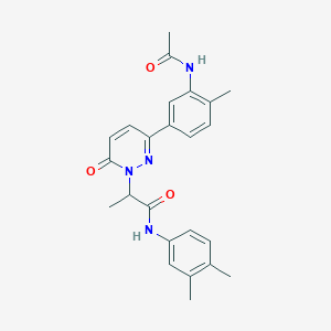 molecular formula C24H26N4O3 B5122308 2-[3-[3-(acetylamino)-4-methylphenyl]-6-oxo-1(6H)-pyridazinyl]-N-(3,4-dimethylphenyl)propanamide 