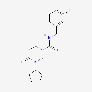 molecular formula C18H23FN2O2 B5122324 1-cyclopentyl-N-(3-fluorobenzyl)-6-oxo-3-piperidinecarboxamide 