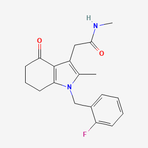 molecular formula C19H21FN2O2 B5122363 2-[1-(2-fluorobenzyl)-2-methyl-4-oxo-4,5,6,7-tetrahydro-1H-indol-3-yl]-N-methylacetamide 