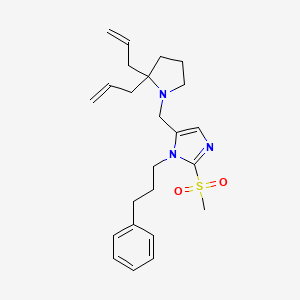 molecular formula C24H33N3O2S B5122398 5-[(2,2-diallyl-1-pyrrolidinyl)methyl]-2-(methylsulfonyl)-1-(3-phenylpropyl)-1H-imidazole 