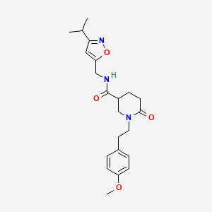 molecular formula C22H29N3O4 B5122422 N-[(3-isopropyl-5-isoxazolyl)methyl]-1-[2-(4-methoxyphenyl)ethyl]-6-oxo-3-piperidinecarboxamide 