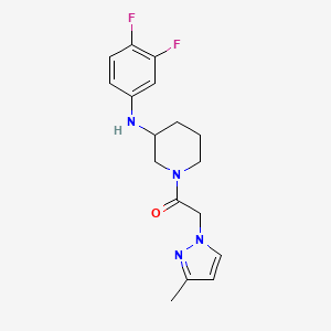 molecular formula C17H20F2N4O B5122426 N-(3,4-difluorophenyl)-1-[(3-methyl-1H-pyrazol-1-yl)acetyl]-3-piperidinamine 