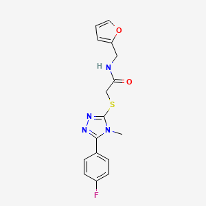 molecular formula C16H15FN4O2S B5122432 2-{[5-(4-fluorophenyl)-4-methyl-4H-1,2,4-triazol-3-yl]thio}-N-(2-furylmethyl)acetamide 