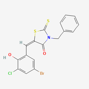 molecular formula C17H11BrClNO2S2 B5122452 3-benzyl-5-(5-bromo-3-chloro-2-hydroxybenzylidene)-2-thioxo-1,3-thiazolidin-4-one 