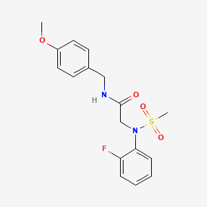 molecular formula C17H19FN2O4S B5122471 N~2~-(2-fluorophenyl)-N~1~-(4-methoxybenzyl)-N~2~-(methylsulfonyl)glycinamide 