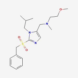 molecular formula C19H29N3O3S B5122477 N-{[2-(benzylsulfonyl)-1-isobutyl-1H-imidazol-5-yl]methyl}-2-methoxy-N-methylethanamine 