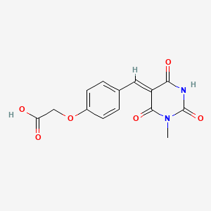 molecular formula C14H12N2O6 B5122482 {4-[(1-methyl-2,4,6-trioxotetrahydro-5(2H)-pyrimidinylidene)methyl]phenoxy}acetic acid 