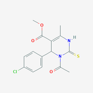 molecular formula C15H15ClN2O3S B5122491 methyl 3-acetyl-4-(4-chlorophenyl)-6-methyl-2-thioxo-1,2,3,4-tetrahydro-5-pyrimidinecarboxylate 
