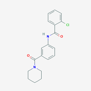 2-chloro-N-[3-(1-piperidinylcarbonyl)phenyl]benzamide