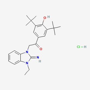 1-(3,5-di-tert-butyl-4-hydroxyphenyl)-2-(3-ethyl-2-imino-2,3-dihydro-1H-benzimidazol-1-yl)ethanone hydrochloride