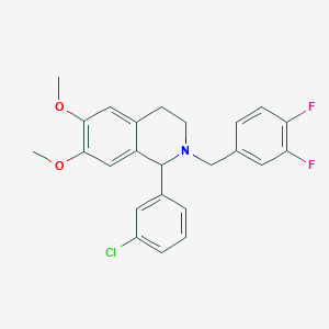 molecular formula C24H22ClF2NO2 B5122535 1-(3-chlorophenyl)-2-(3,4-difluorobenzyl)-6,7-dimethoxy-1,2,3,4-tetrahydroisoquinoline 