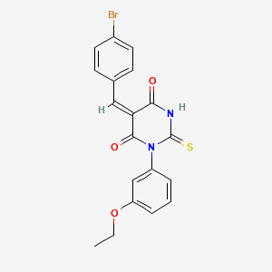 molecular formula C19H15BrN2O3S B5122602 5-(4-bromobenzylidene)-1-(3-ethoxyphenyl)-2-thioxodihydro-4,6(1H,5H)-pyrimidinedione 