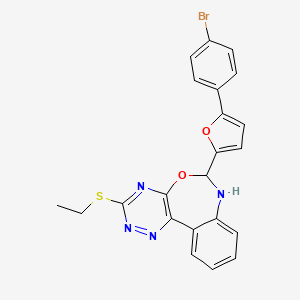 molecular formula C22H17BrN4O2S B5122610 6-[5-(4-bromophenyl)-2-furyl]-3-(ethylthio)-6,7-dihydro[1,2,4]triazino[5,6-d][3,1]benzoxazepine 