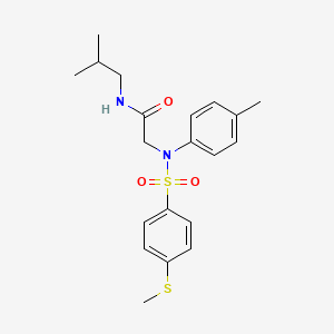 molecular formula C20H26N2O3S2 B5122626 N~1~-isobutyl-N~2~-(4-methylphenyl)-N~2~-{[4-(methylthio)phenyl]sulfonyl}glycinamide 