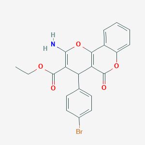 molecular formula C21H16BrNO5 B5122630 ethyl 2-amino-4-(4-bromophenyl)-5-oxo-4H,5H-pyrano[3,2-c]chromene-3-carboxylate 