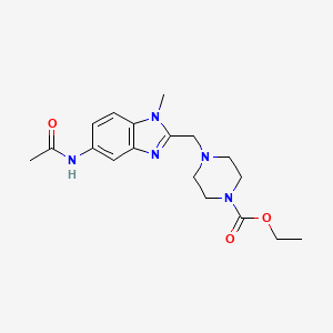 molecular formula C18H25N5O3 B5122667 ethyl 4-{[5-(acetylamino)-1-methyl-1H-benzimidazol-2-yl]methyl}-1-piperazinecarboxylate 