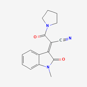 2-(1-methyl-2-oxo-1,2-dihydro-3H-indol-3-ylidene)-3-oxo-3-pyrrolidin-1-ylpropanenitrile
