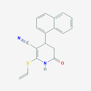 molecular formula C18H14N2OS B5122704 4-(1-naphthyl)-6-oxo-2-(vinylthio)-1,4,5,6-tetrahydro-3-pyridinecarbonitrile 