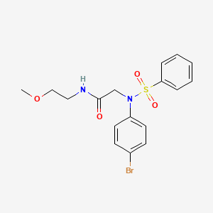 molecular formula C17H19BrN2O4S B5122714 N~2~-(4-bromophenyl)-N~1~-(2-methoxyethyl)-N~2~-(phenylsulfonyl)glycinamide 