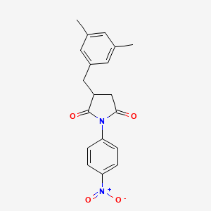 molecular formula C19H18N2O4 B5122730 3-(3,5-dimethylbenzyl)-1-(4-nitrophenyl)-2,5-pyrrolidinedione 