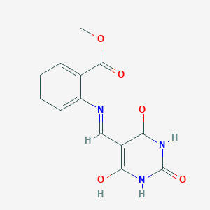 molecular formula C13H11N3O5 B5122801 methyl 2-{[(2,4,6-trioxotetrahydro-5(2H)-pyrimidinylidene)methyl]amino}benzoate 