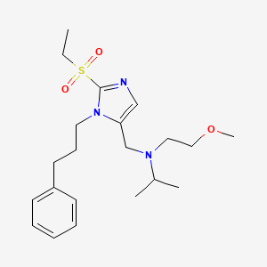molecular formula C21H33N3O3S B5122808 N-{[2-(ethylsulfonyl)-1-(3-phenylpropyl)-1H-imidazol-5-yl]methyl}-N-(2-methoxyethyl)-2-propanamine 