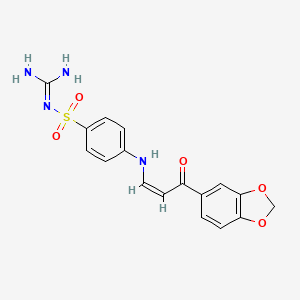 molecular formula C17H16N4O5S B5122819 N-[amino(imino)methyl]-4-{[3-(1,3-benzodioxol-5-yl)-3-oxo-1-propen-1-yl]amino}benzenesulfonamide 