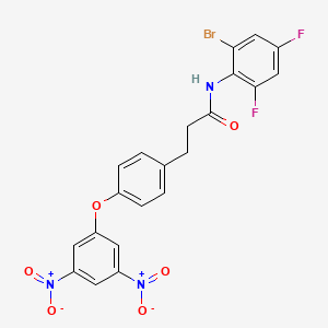 N-(2-bromo-4,6-difluorophenyl)-3-[4-(3,5-dinitrophenoxy)phenyl]propanamide