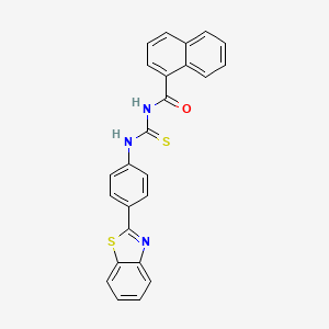 molecular formula C25H17N3OS2 B5122851 N-({[4-(1,3-benzothiazol-2-yl)phenyl]amino}carbonothioyl)-1-naphthamide 