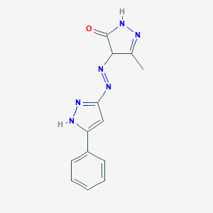 molecular formula C13H12N6O B512288 5-methyl-4-[(3-phenyl-1H-pyrazol-5-yl)diazenyl]-2,4-dihydro-3H-pyrazol-3-one 