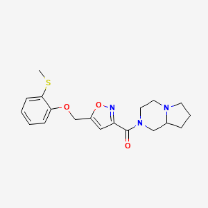 molecular formula C19H23N3O3S B5122890 2-[(5-{[2-(methylthio)phenoxy]methyl}-3-isoxazolyl)carbonyl]octahydropyrrolo[1,2-a]pyrazine 