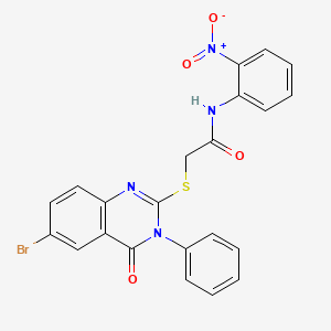 2-[(6-bromo-4-oxo-3-phenyl-3,4-dihydro-2-quinazolinyl)thio]-N-(2-nitrophenyl)acetamide