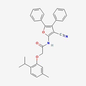molecular formula C29H26N2O3 B5122913 N-(3-cyano-4,5-diphenyl-2-furyl)-2-(2-isopropyl-5-methylphenoxy)acetamide 