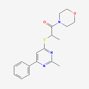 4-{2-[(2-methyl-6-phenyl-4-pyrimidinyl)thio]propanoyl}morpholine