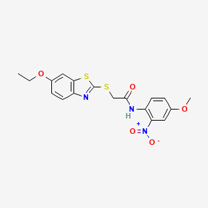 2-[(6-ethoxy-1,3-benzothiazol-2-yl)thio]-N-(4-methoxy-2-nitrophenyl)acetamide