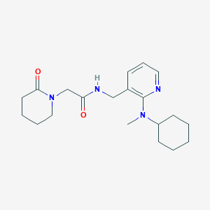 molecular formula C20H30N4O2 B5122926 N-({2-[cyclohexyl(methyl)amino]-3-pyridinyl}methyl)-2-(2-oxo-1-piperidinyl)acetamide 