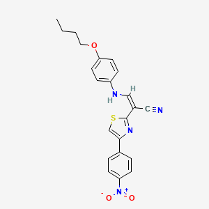 molecular formula C22H20N4O3S B5122929 3-[(4-butoxyphenyl)amino]-2-[4-(4-nitrophenyl)-1,3-thiazol-2-yl]acrylonitrile 